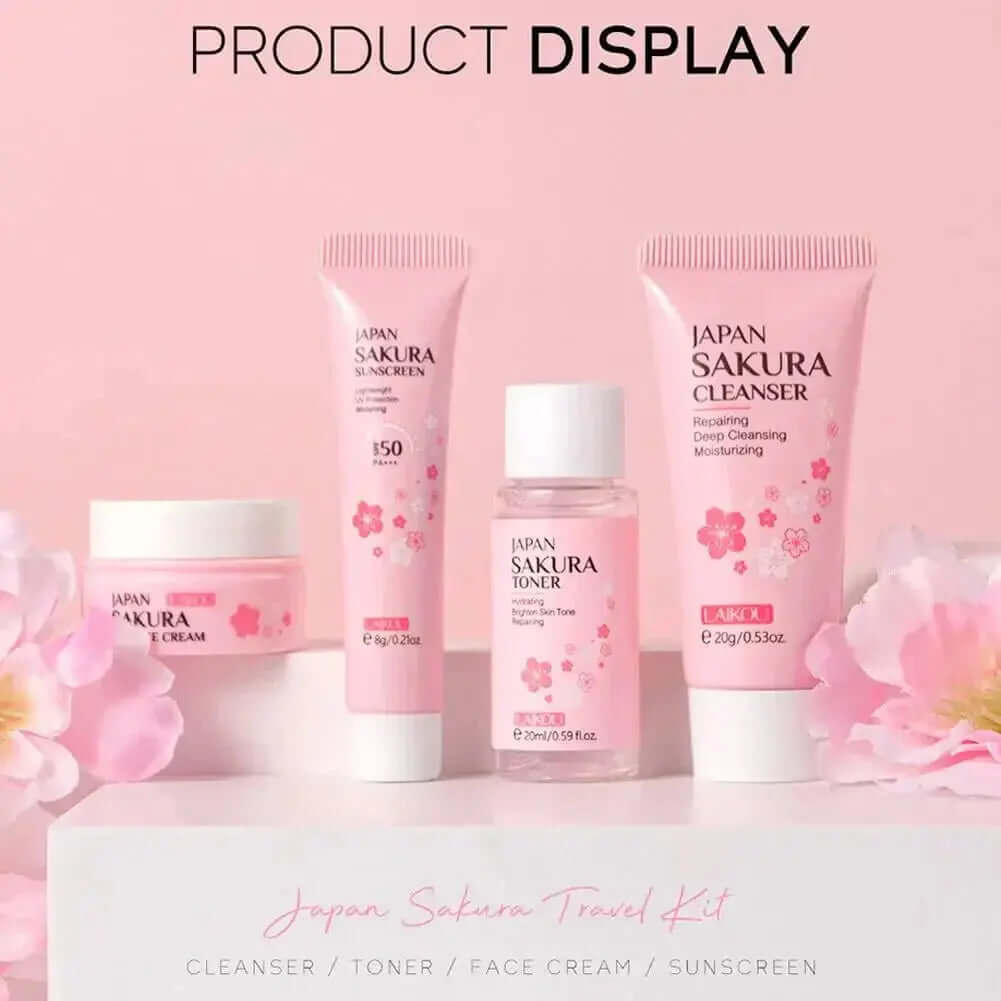 4pcs/Bag Sakura Skin Care Sets Facial Cleanser - The Skin Essence