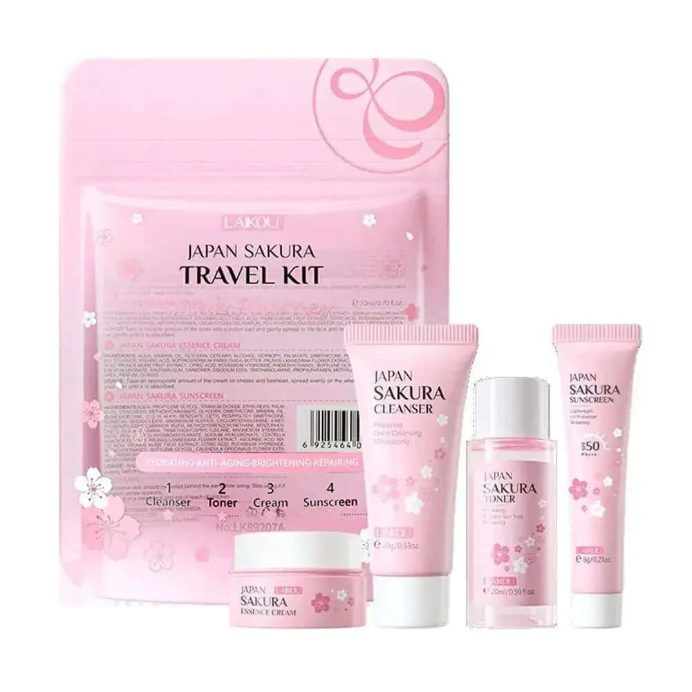 4pcs/Bag Sakura Skin Care Sets Facial Cleanser - The Skin Essence