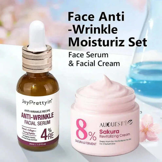 Anti - Wrinkle Face Skincare Set Retinol Serum & Sakura Cream - The Skin Essence
